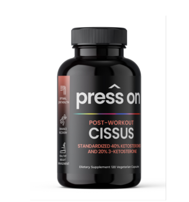 PRESS ON CISSUS Standardized 40% Ketosterones 20% 3-Ketosterone 1000mg, 100 Capsules