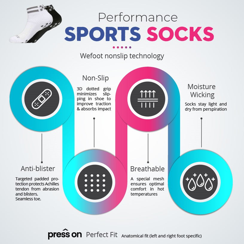 Press On performance Dual-Grip Non-Slip Socks